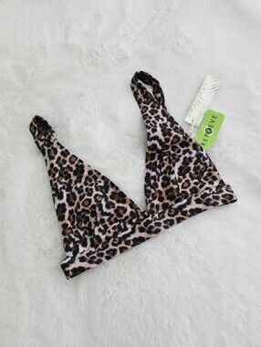 WOLF & WHISTLE🐾 Fuller Bust Bikini Top In Leopard Print SIZE 32D/DD